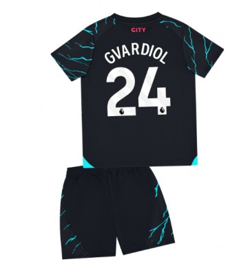 Manchester City Josko Gvardiol #24 Replika Babytøj Tredje sæt Børn 2023-24 Kortærmet (+ Korte bukser)